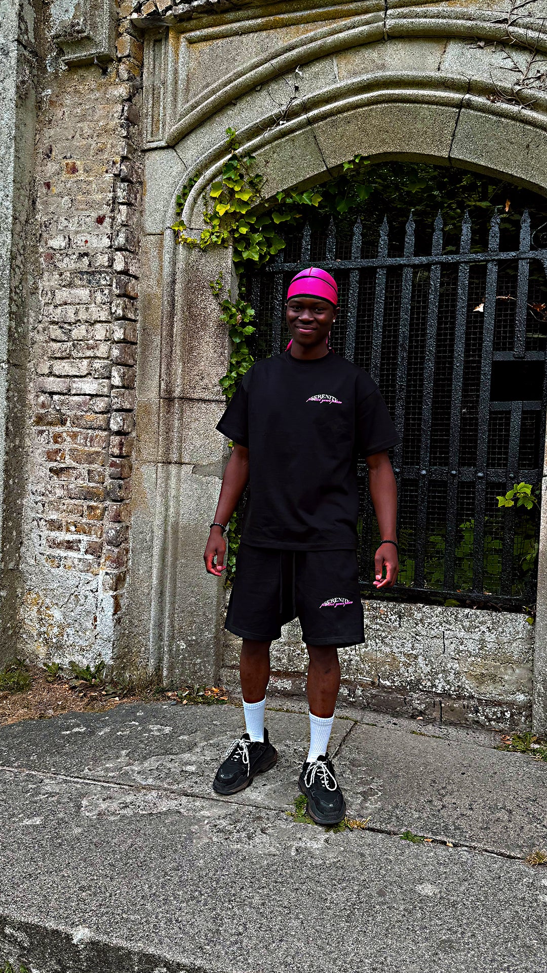 Black & Pink Serenity Shorts