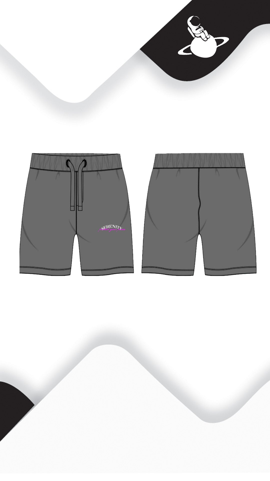 Black & Pink Serenity Shorts