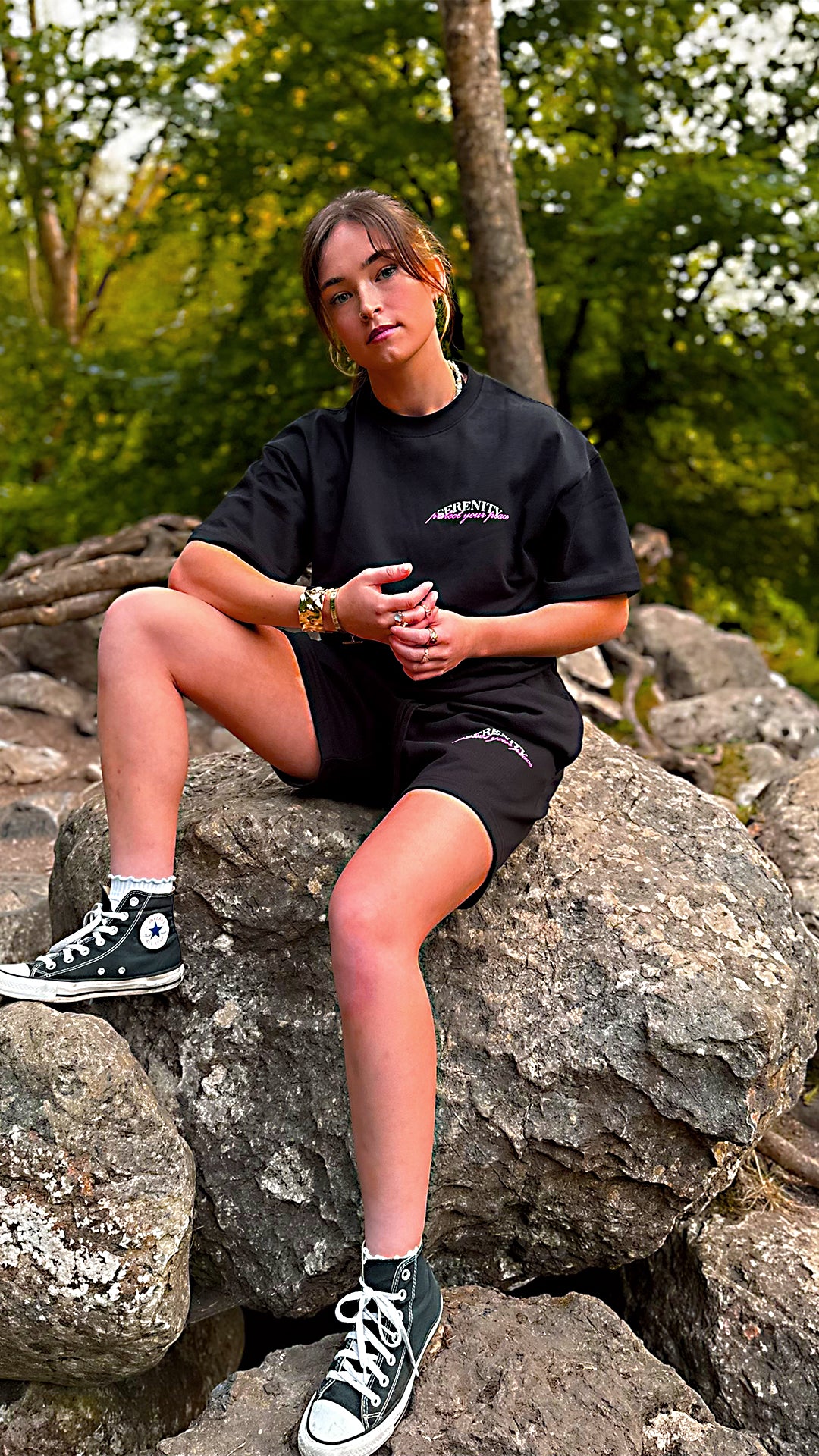 Serenity Black & Pink T-Shirt